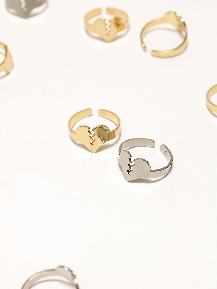 SKULL | Anillo Broken Heart (PLATEADO)