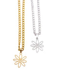 SKULL | Collar Flor (PLATEADO)